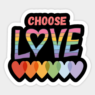 Choose Love LGBT Rainbow Hearts Sticker